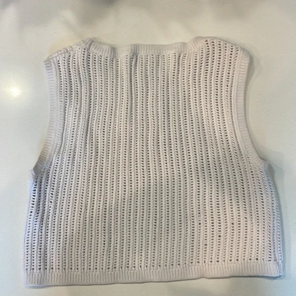 Club Monaco White Knit Crop Top - Picture 2 of 2
